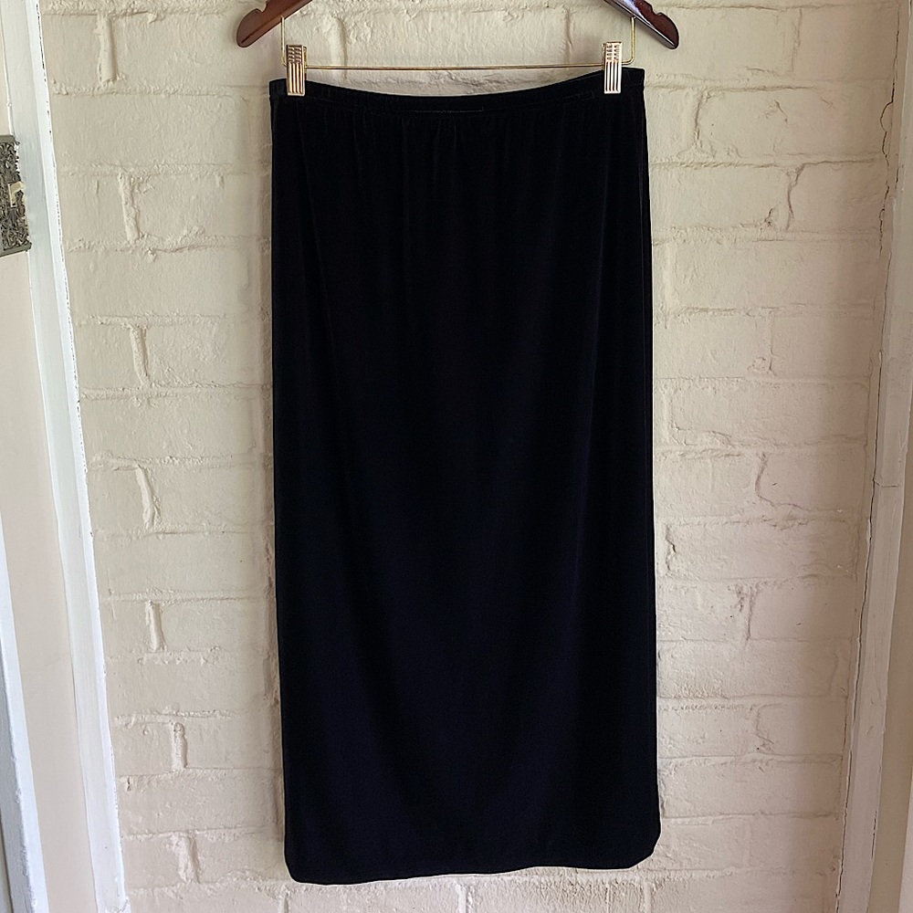 Elementz vintage black flowy stretchy long maxi skirt size large